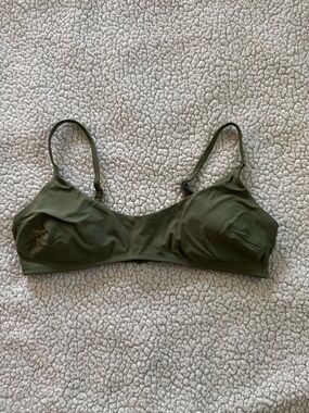 Aerie Olive Green Scoop Bikini Top